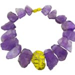 Amethyst Diamond Bolt Necklace 18K yellow gold 