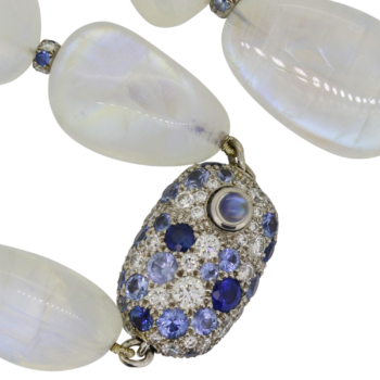 diamond and sapphire handmade clasp and rondelles