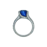 custom Burmese Sapphire and Diamond engagement Ring