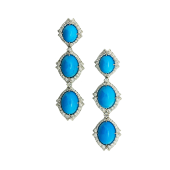 arizona Turquoise and diamond Drop Earring