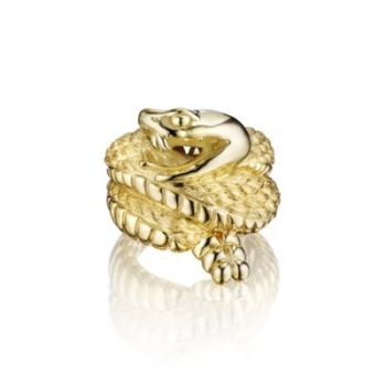 18k handmade rattlesnake ring nature