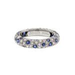 blue sapphires diamonds pave set ring