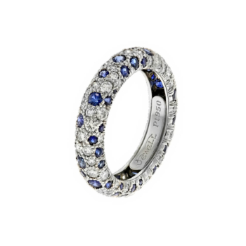 blue sapphires diamonds pave set ring