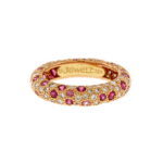 pink sapphires diamonds pave set ring