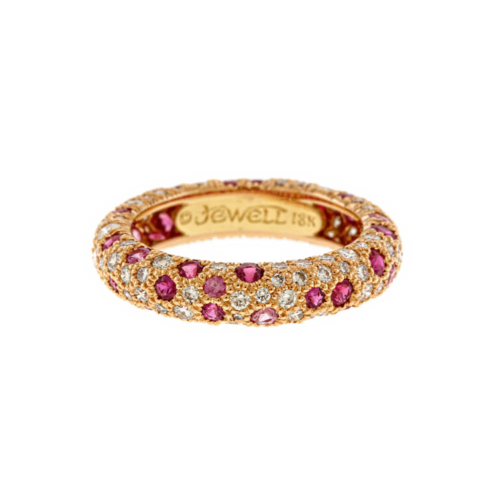 pink sapphires diamonds pave set ring