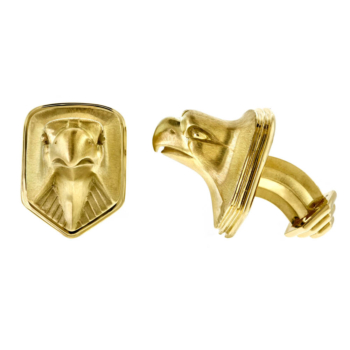 chrysler building gargoyle 18k Gold cufflinks custom crafted by Alexander Jewell
