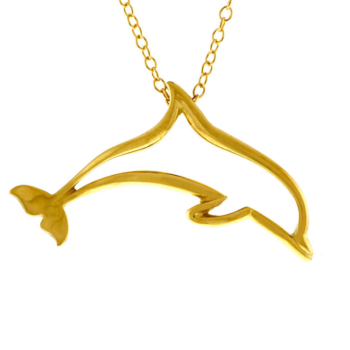gold dolphin pendant hand-crafted by Frank Alexander Jewell nature
