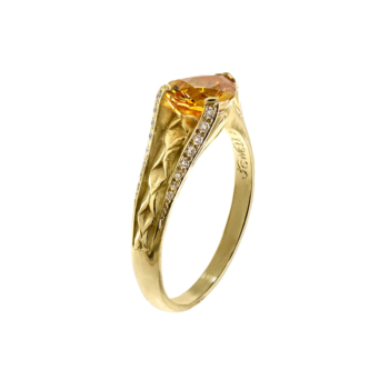 Yellow sapphire ring hand-crafted by Frank Alexander Jewell