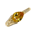 yellow sapphire and diamond handcrafted gold ring