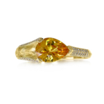 yellow sapphire and diamond handcrafted gold ring
