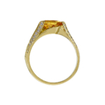 yellow sapphire and diamond handcrafted ring