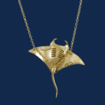 wildaid 18k gold manta ray pendant handcrafted