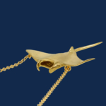 wildaid 18k gold handcrafted manta ray pendant