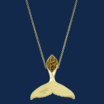 wildaid 18k gold whale tail pendant