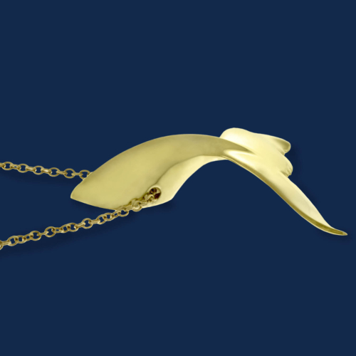 wildaid 18k gold whale tail pendant
