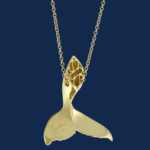 wildaid 18k gold handcrafted whale tail pendant
