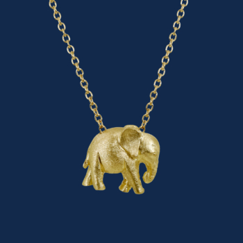 handcrafted 18k gold baby elephant pendant wildaid