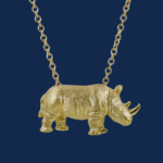 18k gold rhino pendant wildaid