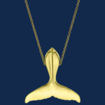 handcrafted 18k gold whale tail pendant wild aid