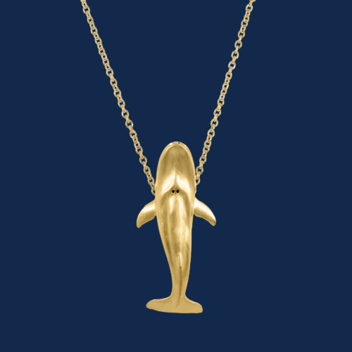 Wildaid blue whale 18k gold pendant