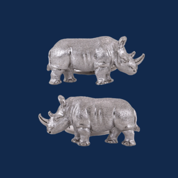 18k gold white rhino cuff links wildaid